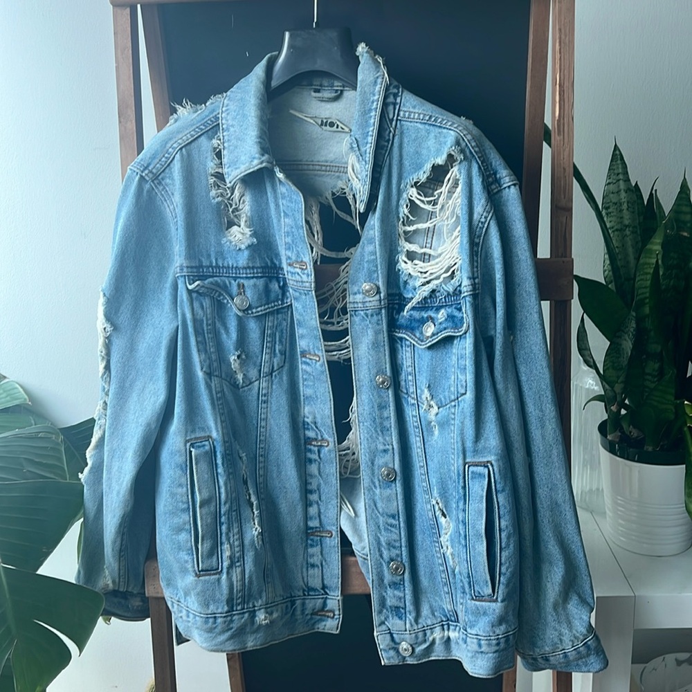 Topshop distressed jacket